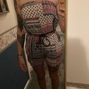 Patterned Romper with Pockets